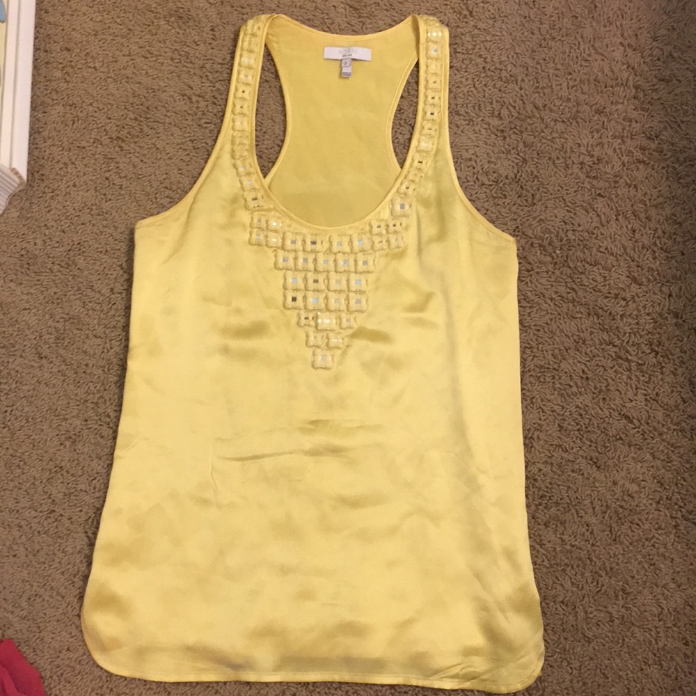Adam yellow silk tank